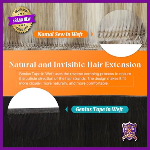 24 Inch Tape In Hair Extensions Human Hair Weft 50g Invisible Thin main image 4